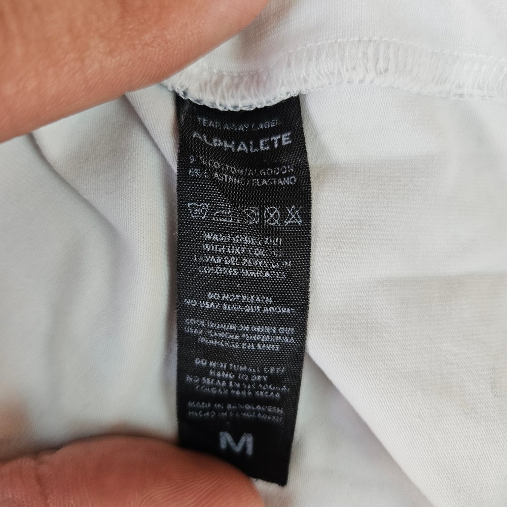 ALPHALETE‎ Mens Medium Performance Fit Baseball T Shirt White - Picture 5 of 8